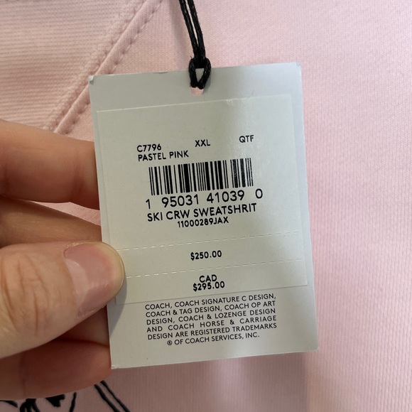 Coach pink skiing motif sweater sweatshirt style size XXL NWT - Picture 7 of 9